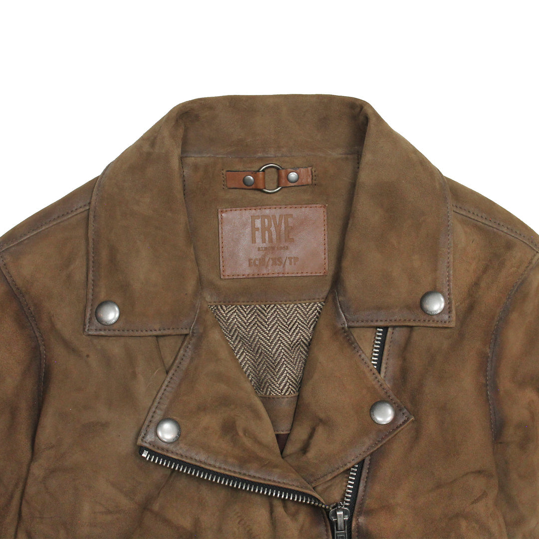 Frye Women’s Dark Taupe Oakley Vintage Suede Biker Jacket / Dark taupe