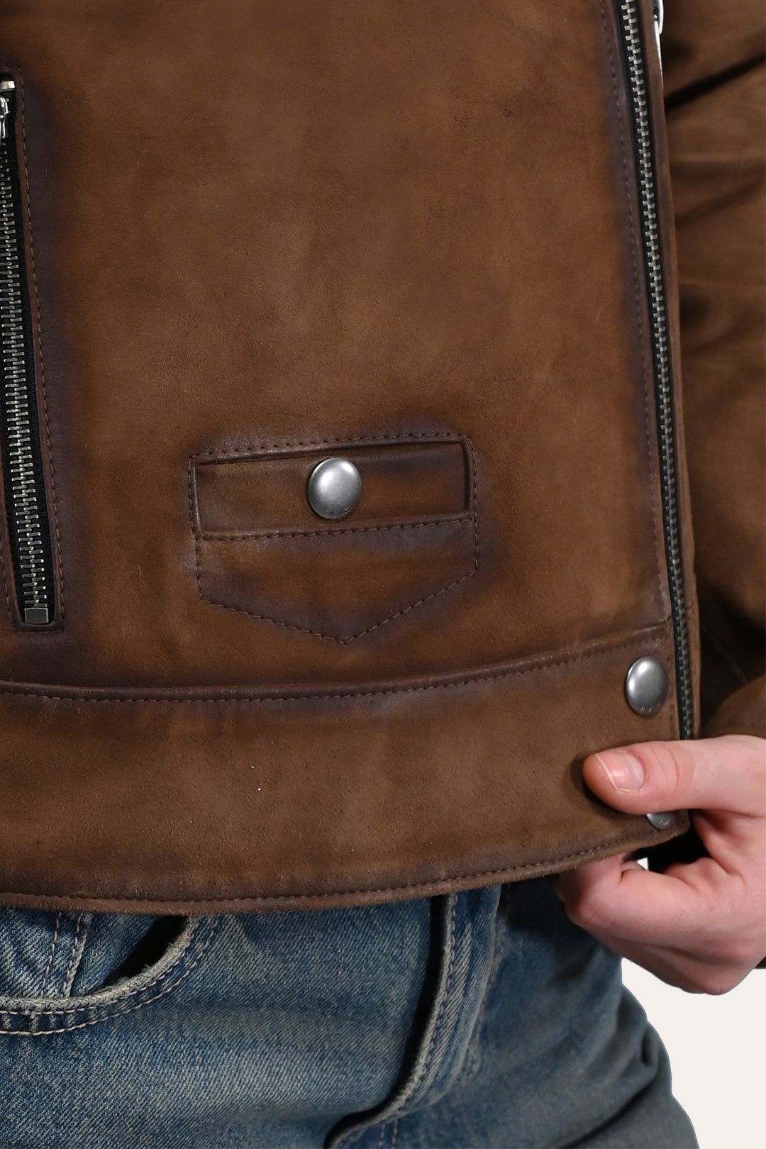 Frye Women’s Dark Taupe Oakley Vintage Suede Biker Jacket / Dark taupe