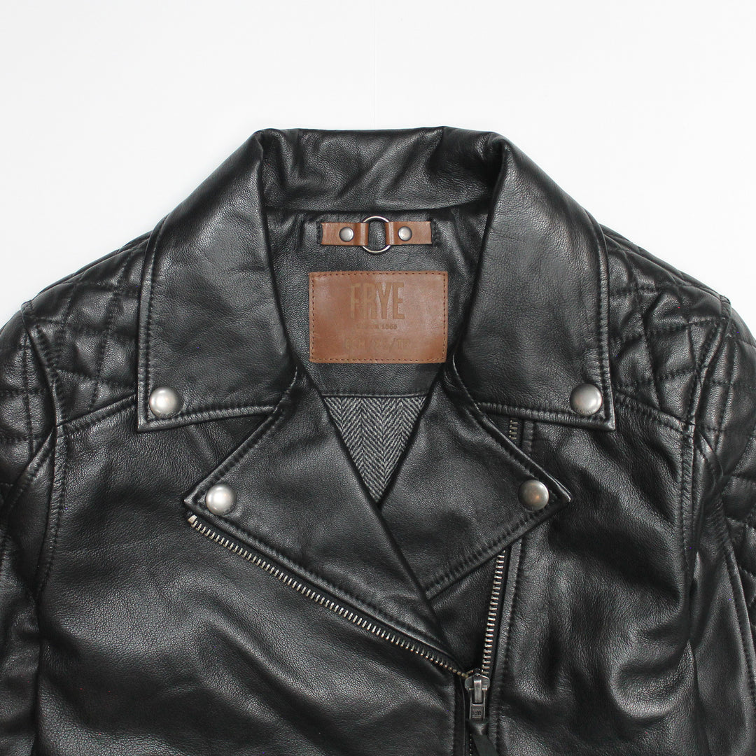 Frye Women’s Black Oklahoma Biker Leather Jacket / Black
