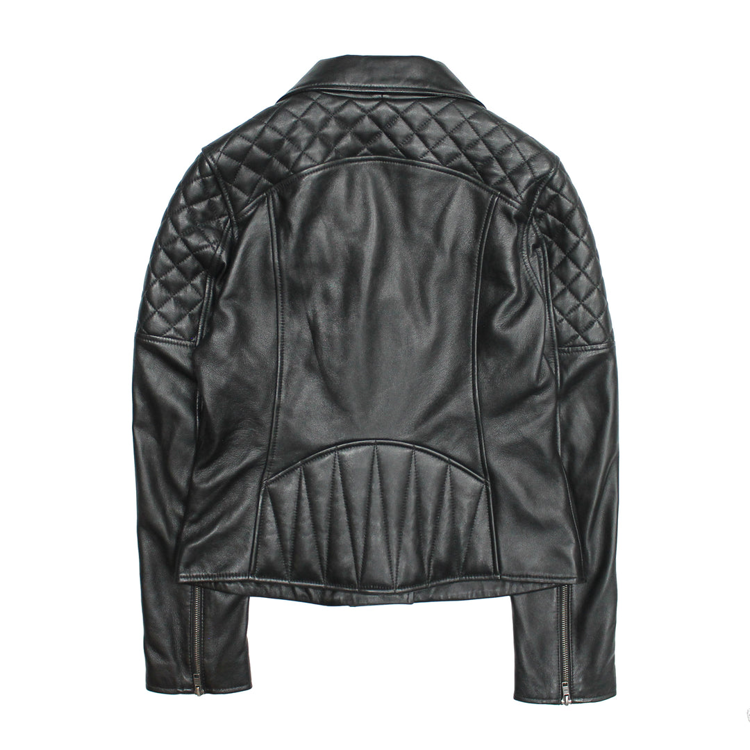 Frye Women’s Black Oklahoma Biker Leather Jacket / Black