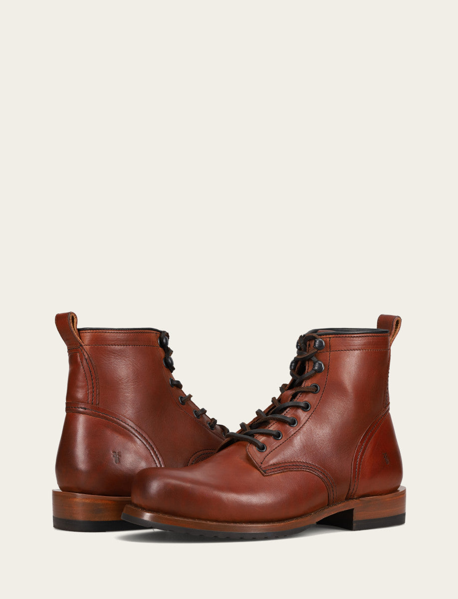 Frye Men's Whiskey Hudson Workboot Plain Toe Boot / Whiskey