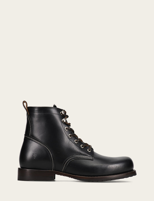 Frye Men's Black Hudson Workboot Plain Toe / Black