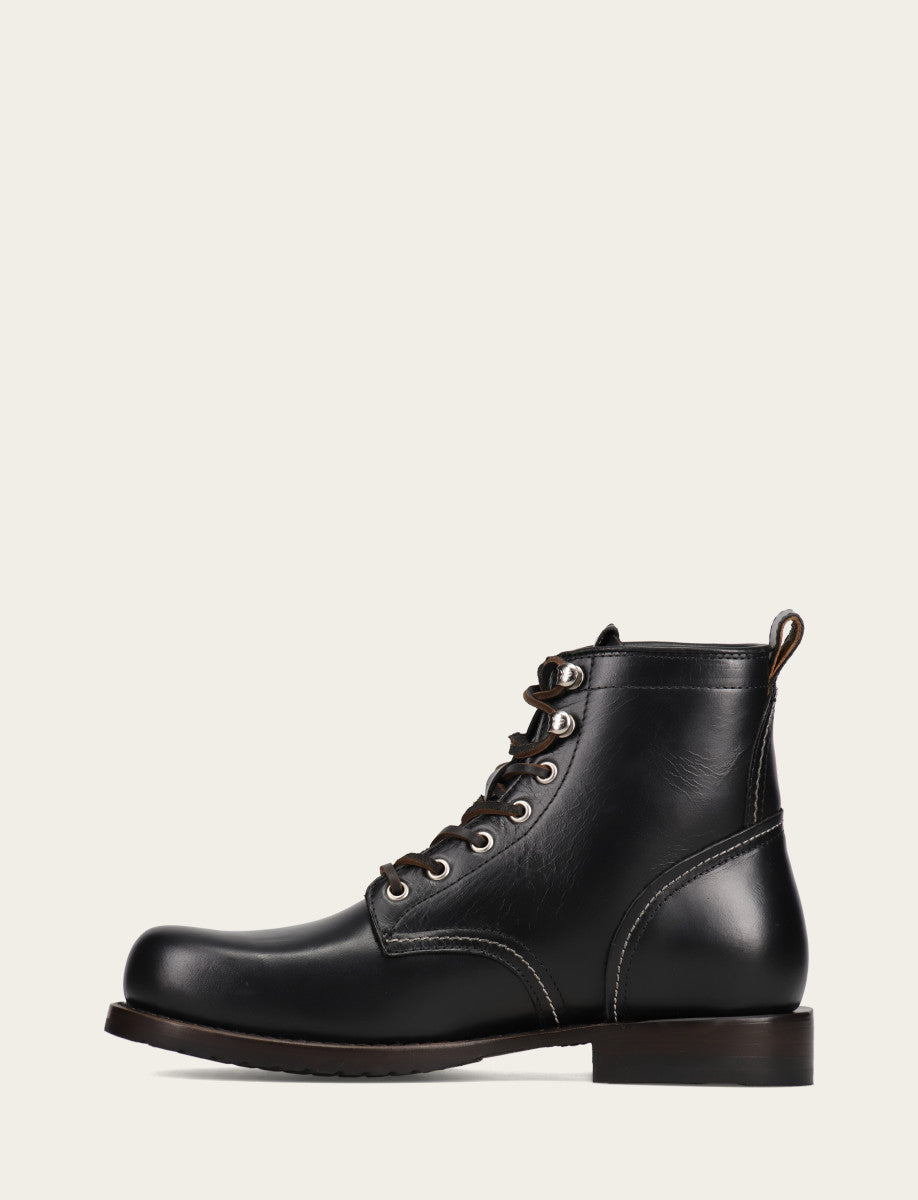 Frye Men's Black Hudson Workboot Plain Toe / Black