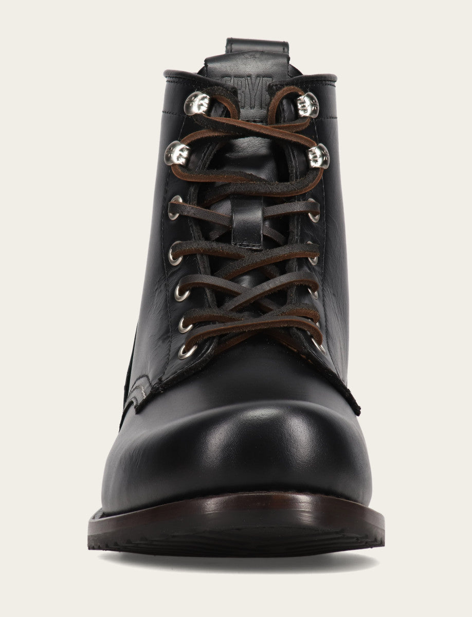 Frye Men's Black Hudson Workboot Plain Toe / Black