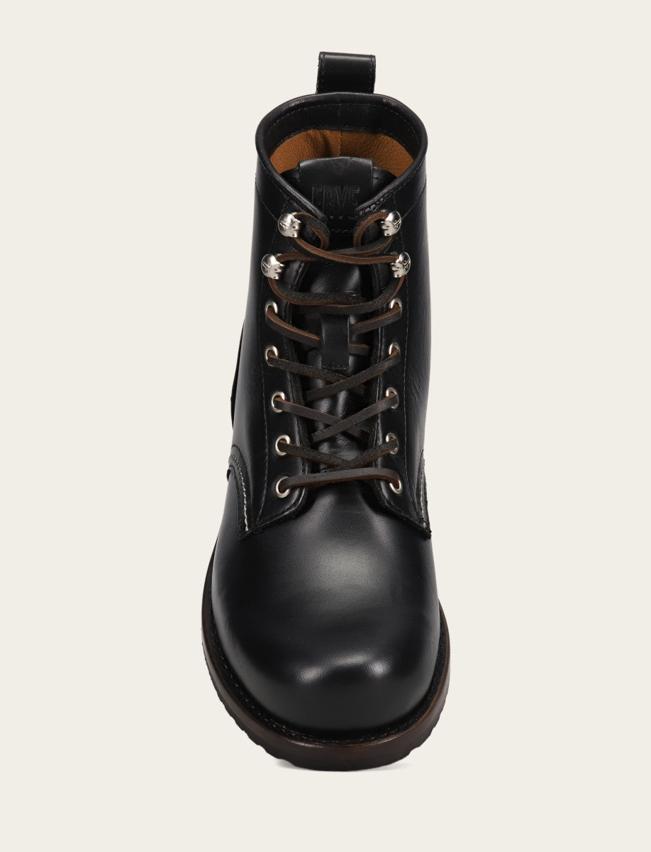 Frye Men's Black Hudson Workboot Plain Toe / Black