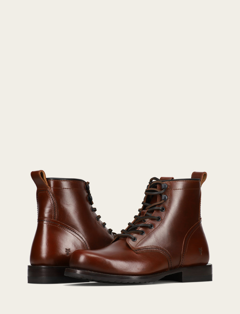Frye Men's Mahogany Hudson Workboot Plain Toe / Mahogany