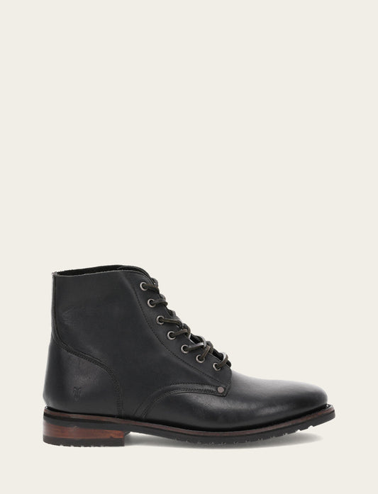 Frye Men's Black Barrett Lace Up Boots / Black