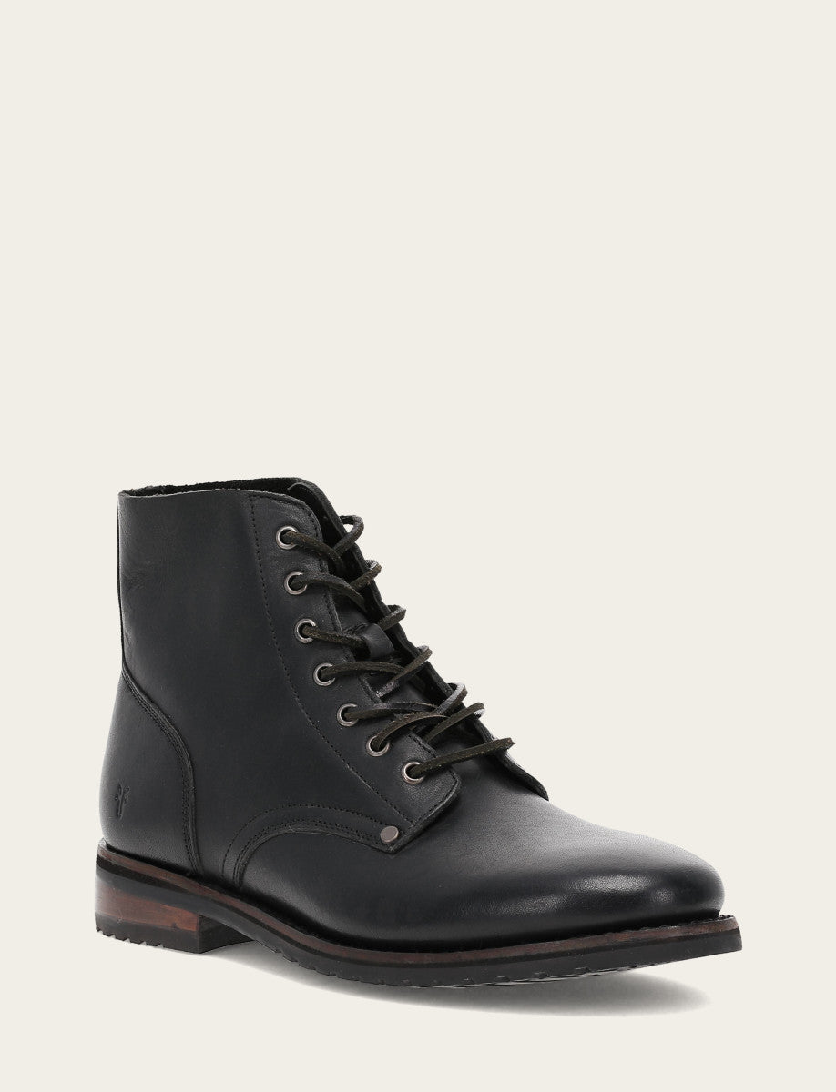 Frye Men's Black Barrett Lace Up Boots / Black