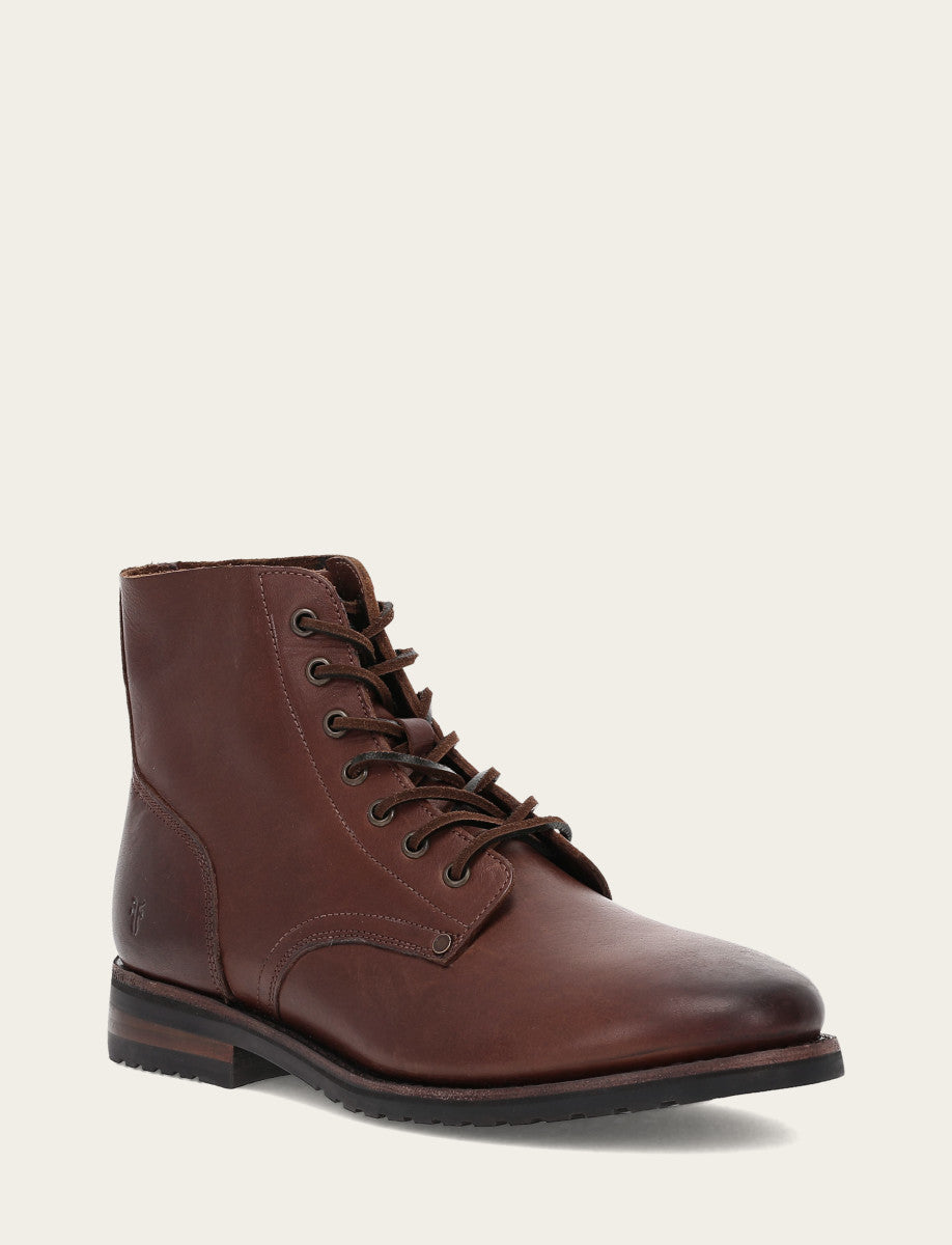 Frye Men's Cognac Barrett Lace Up Boots / Cognac