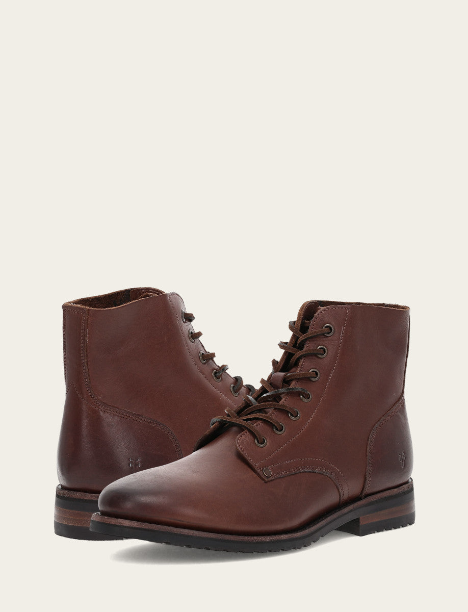 Frye Men's Cognac Barrett Lace Up Boots / Cognac