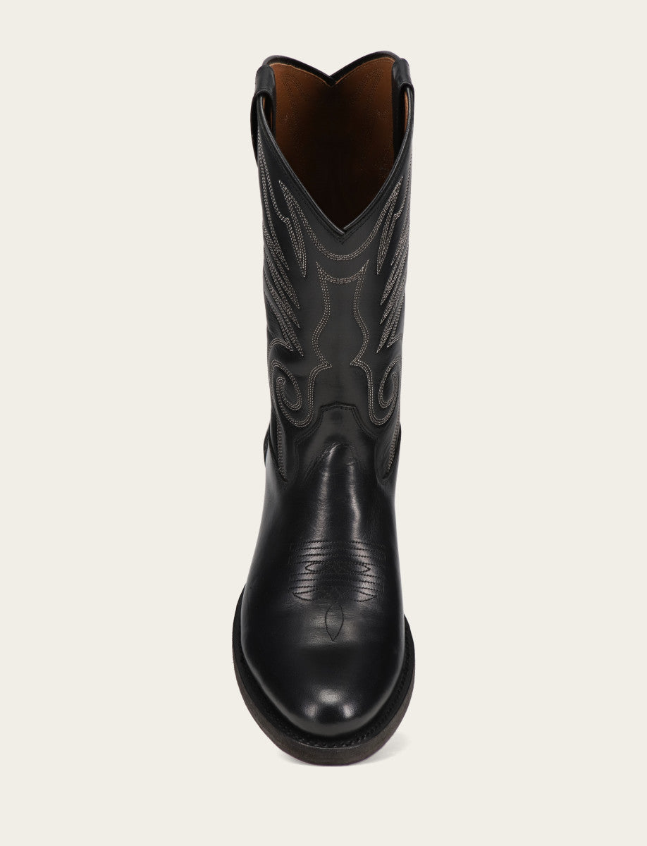 Frye Men's Black Grady Vintage Stitch Western Boots / Black