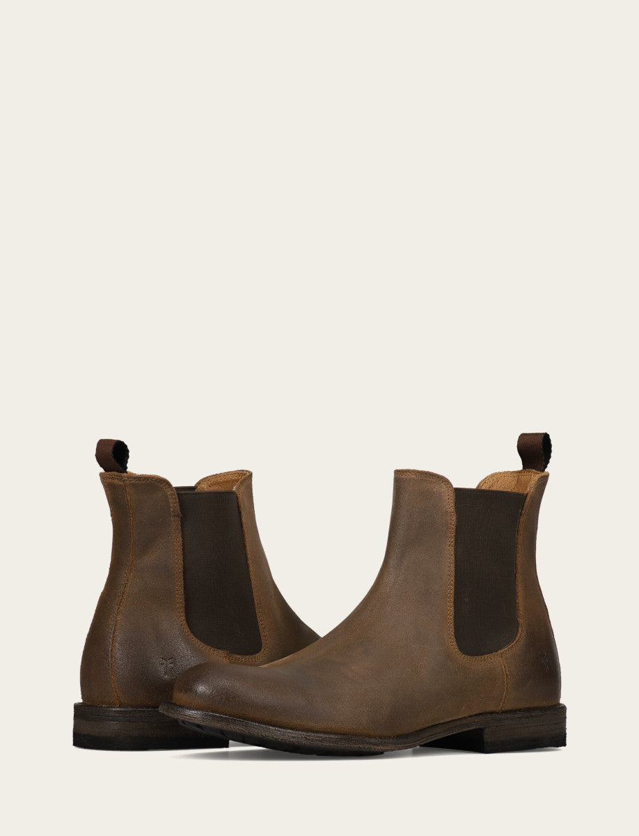 Frye Men's Bark Tyler Flex Chelsea Boots / Bark