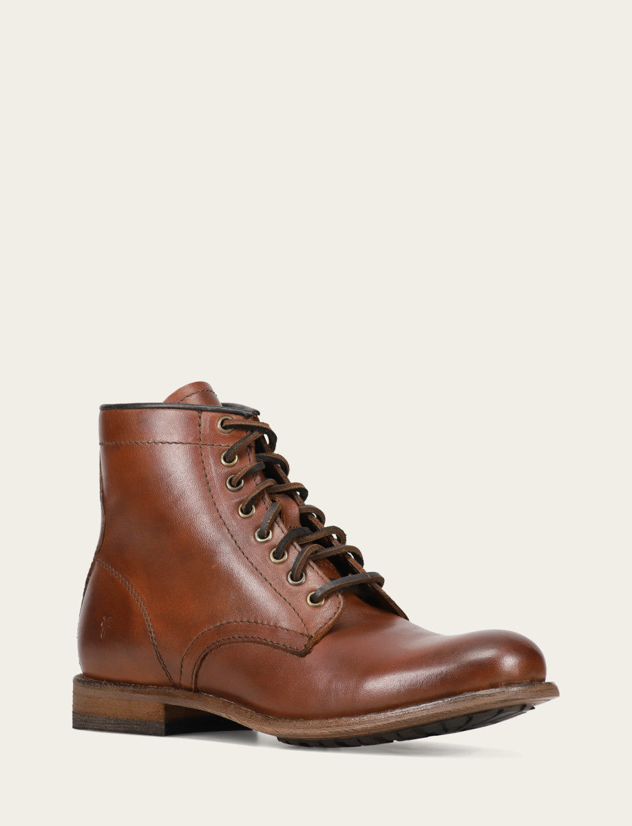 Frye Men's Cognac Tyler Flex Lace Up Boots / Cognac