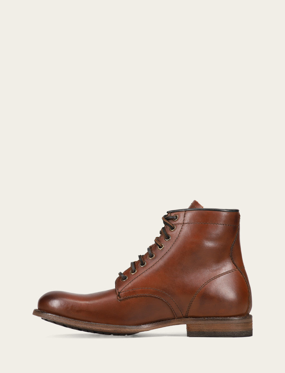 Frye Men's Cognac Tyler Flex Lace Up Boots / Cognac