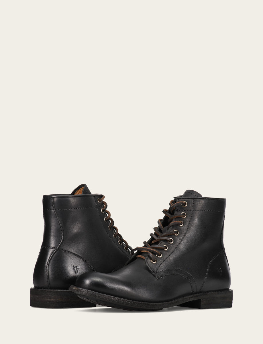 Frye Men's Black Tyler Flex Lace Up Boots / Black