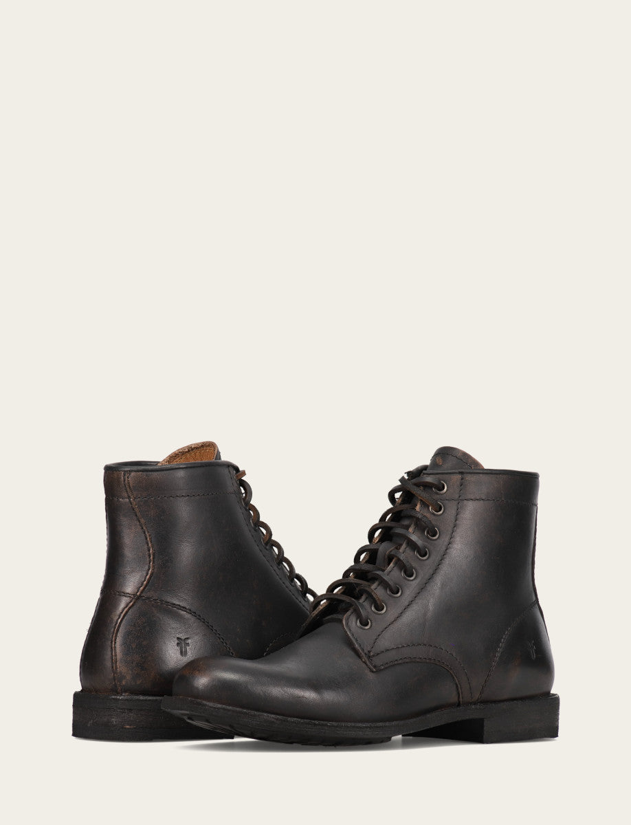 Frye Men's Antiqued Black Tyler Flex Lace Up Boots / Antiqued Black