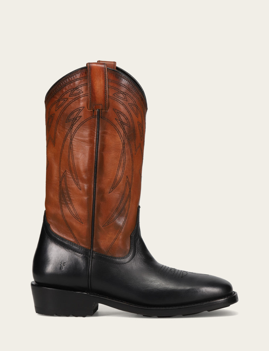 Frye Men's Black Nash Deco Stitch Pull On Boots / Black