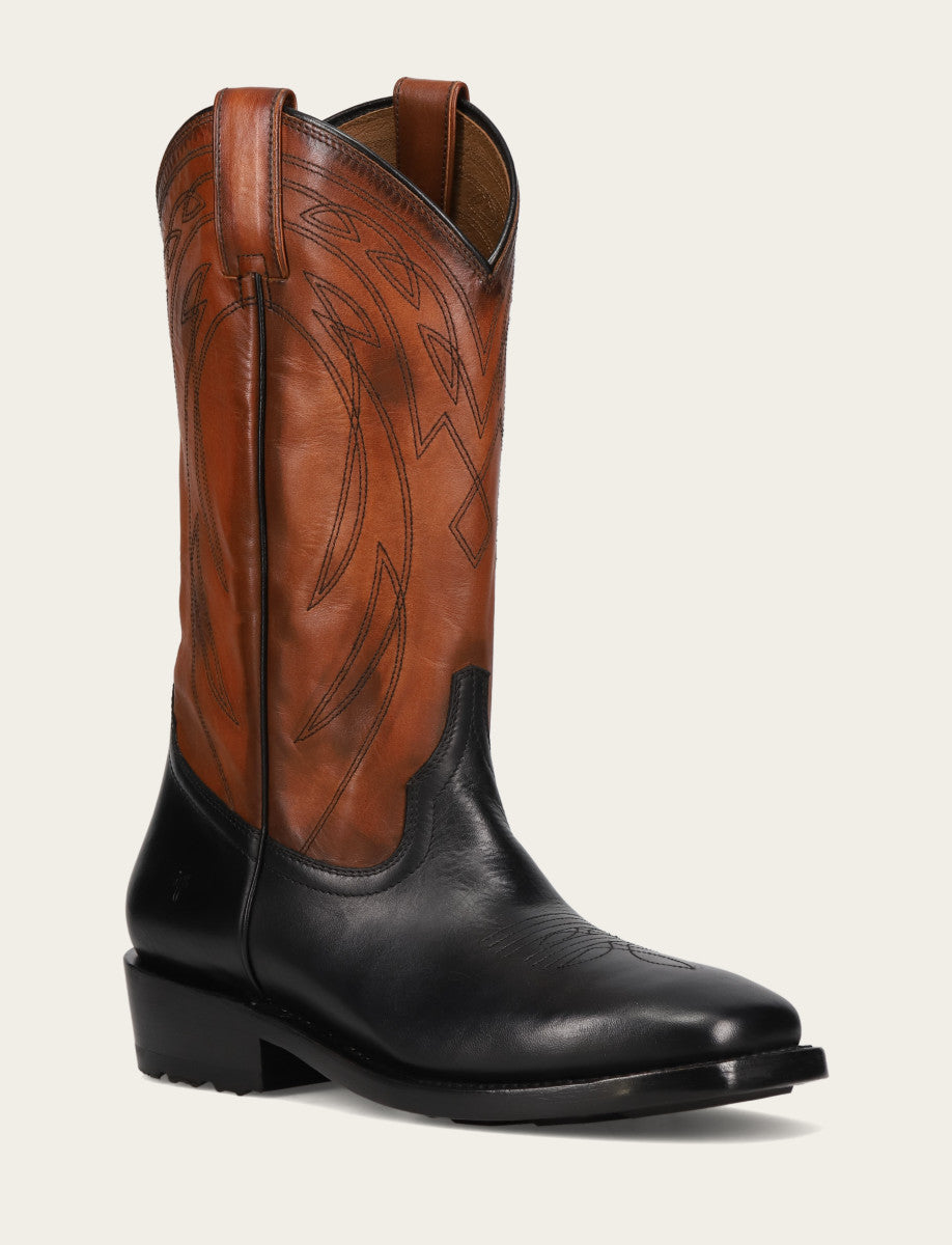 Frye Men's Black Nash Deco Stitch Pull On Boots / Black