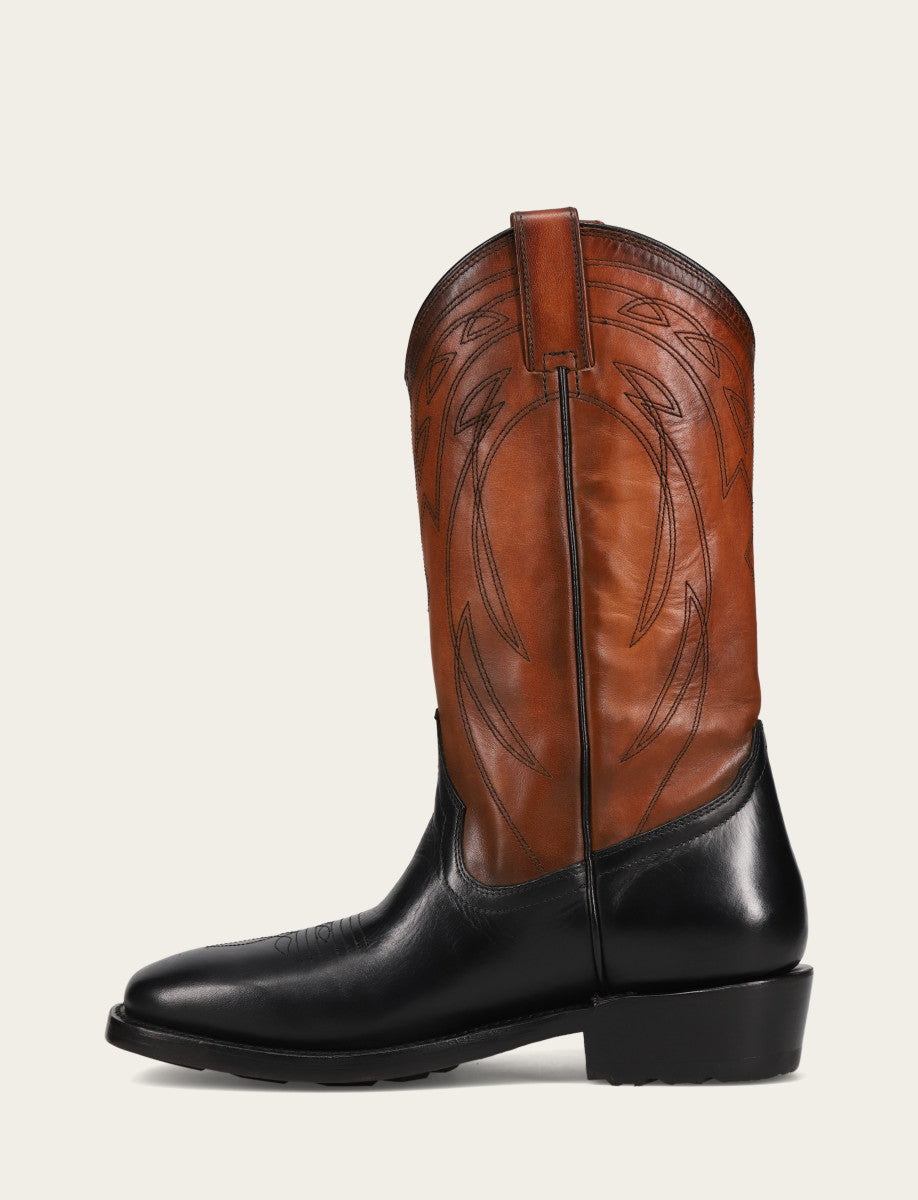 Frye Men's Black Nash Deco Stitch Pull On Boots / Black