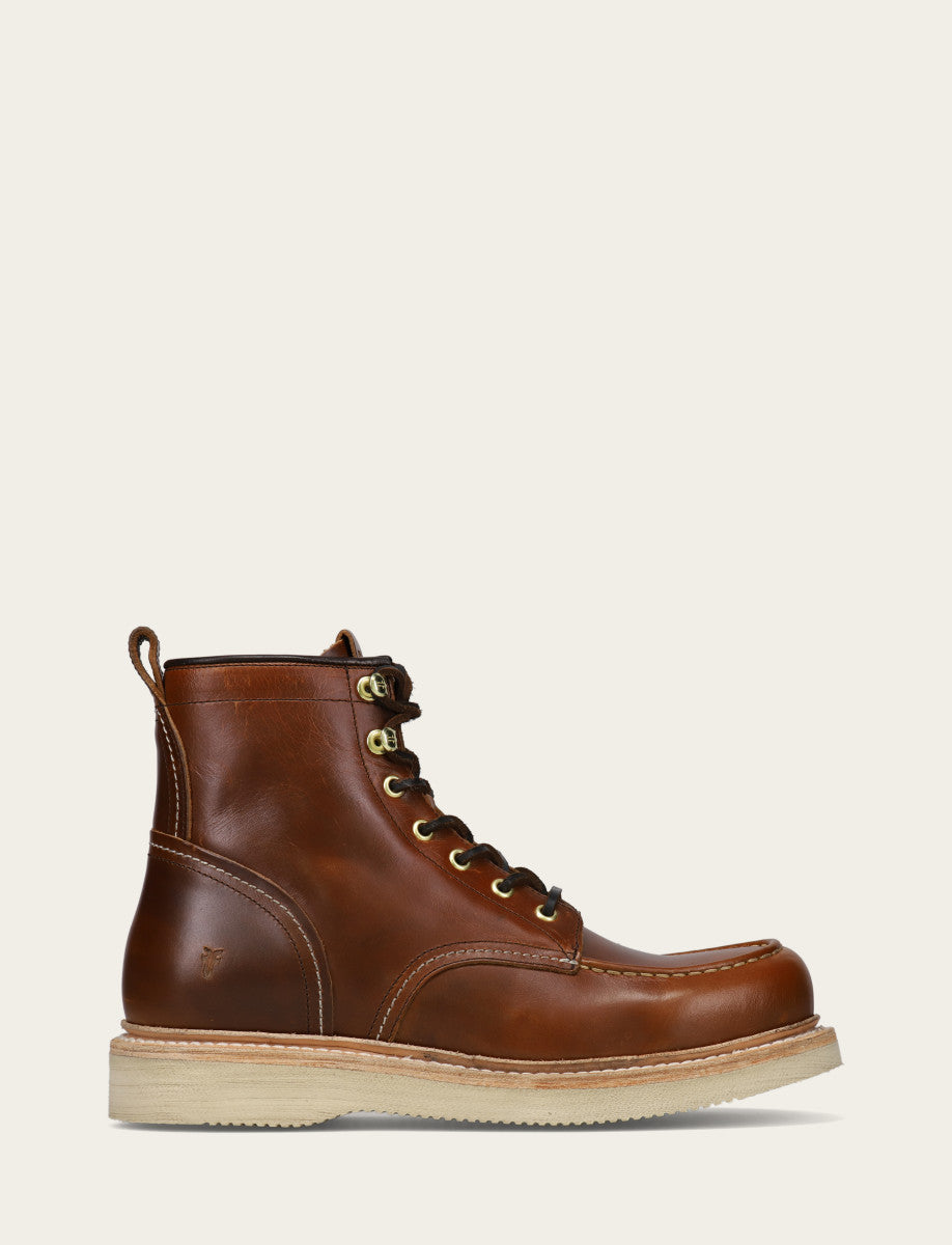 Frye Men's Saddle Hudson Workboot Wedge Lace Ups / Saddle