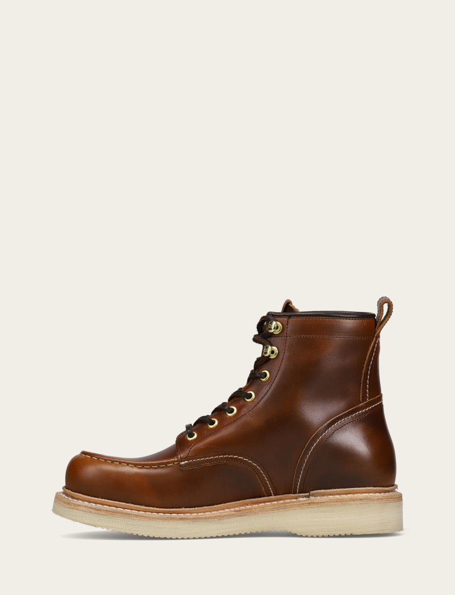Frye Men's Saddle Hudson Workboot Wedge Lace Ups / Saddle
