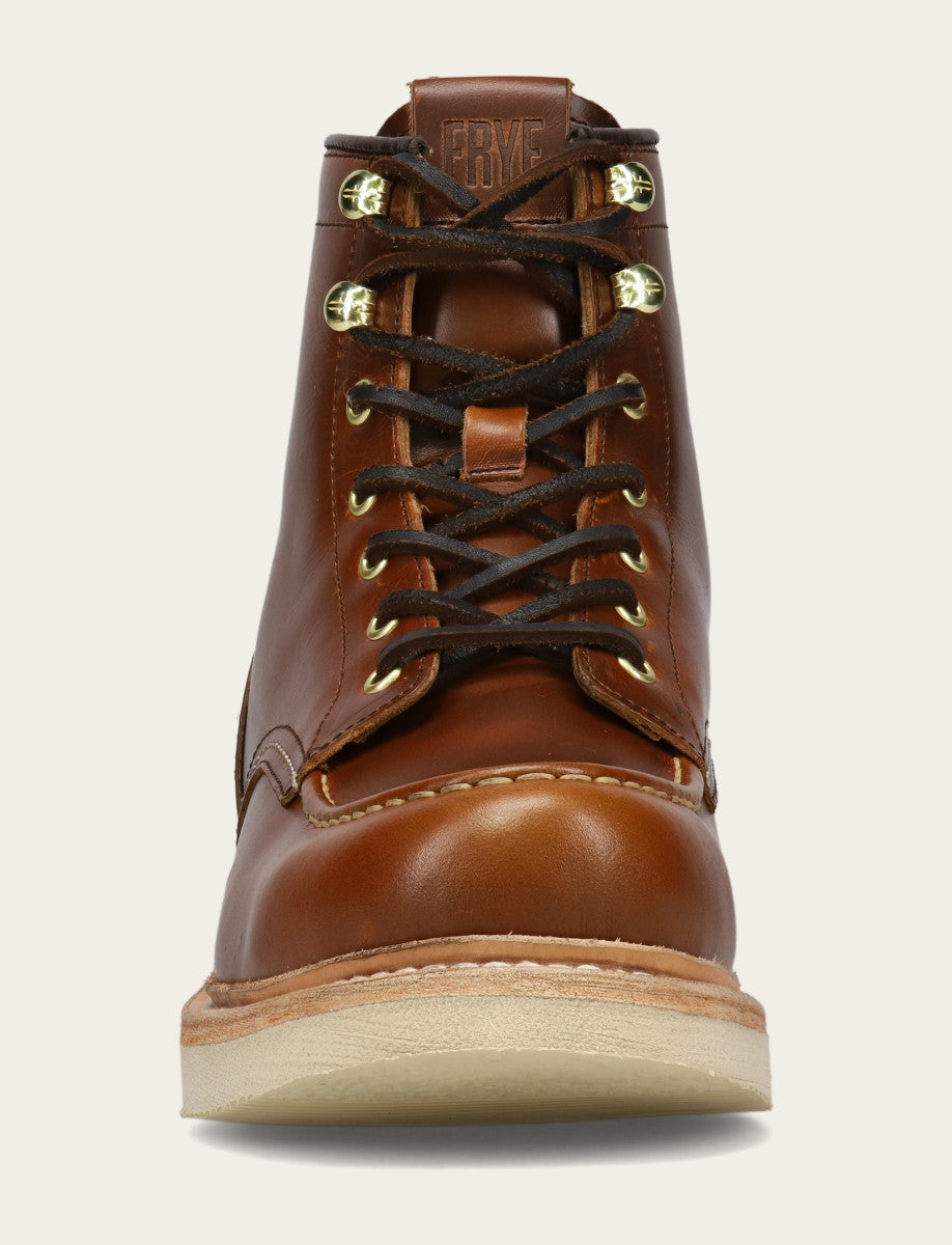 Frye Men's Saddle Hudson Workboot Wedge Lace Ups / Saddle