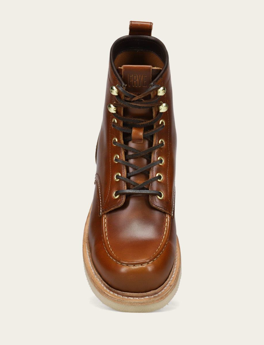 Frye Men's Saddle Hudson Workboot Wedge Lace Ups / Saddle