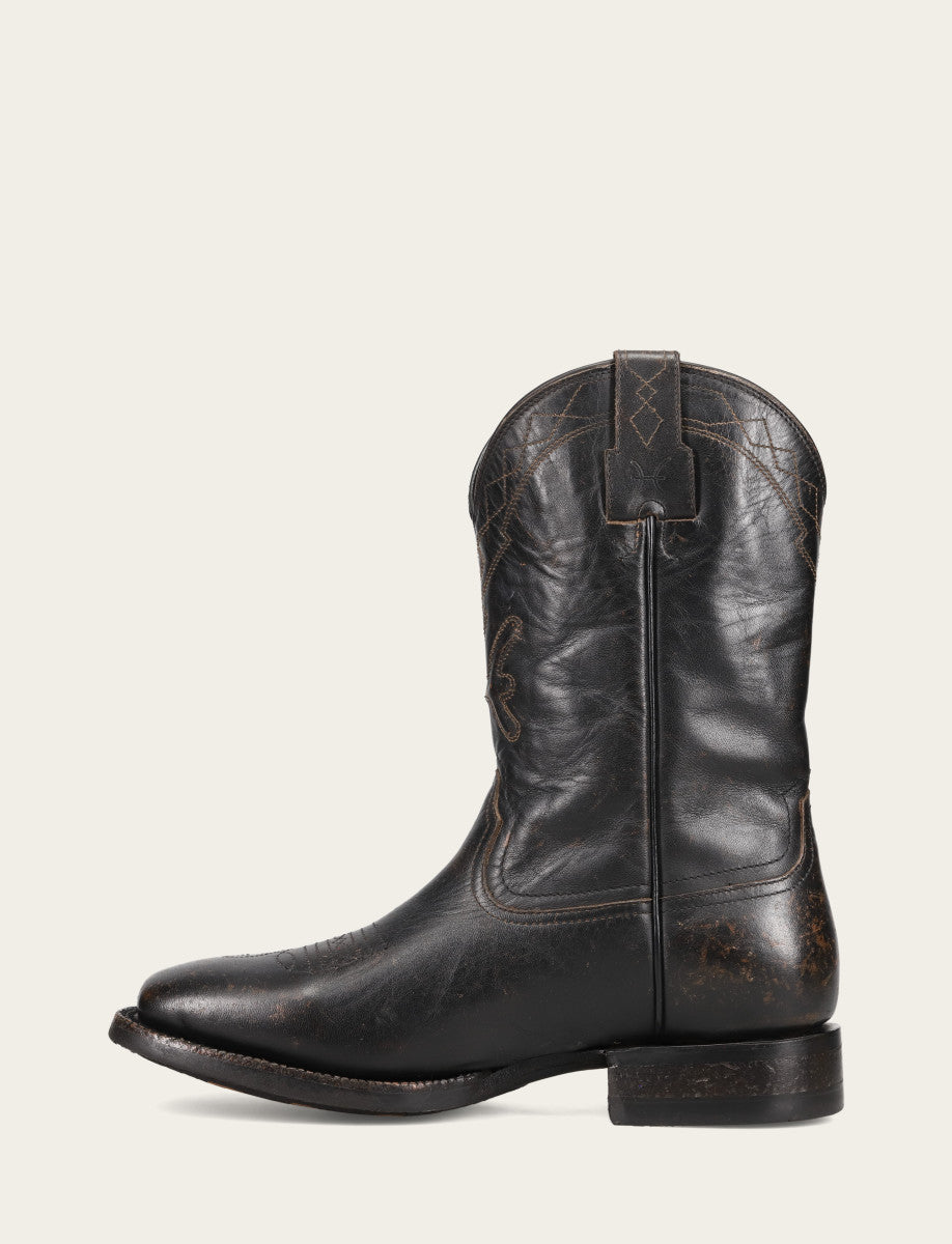 Frye Men's Black Hauser Logo Stitch Boots / Black