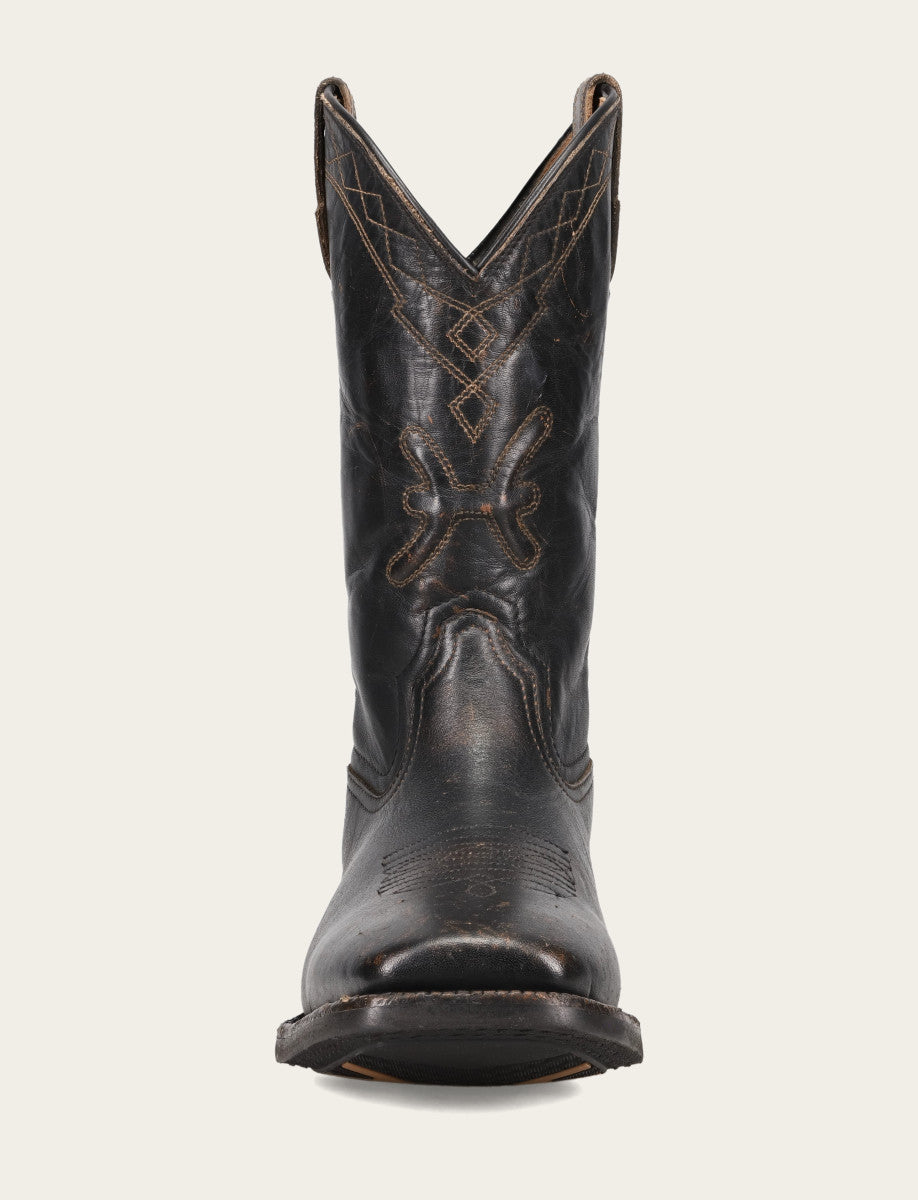 Frye Men's Black Hauser Logo Stitch Boots / Black
