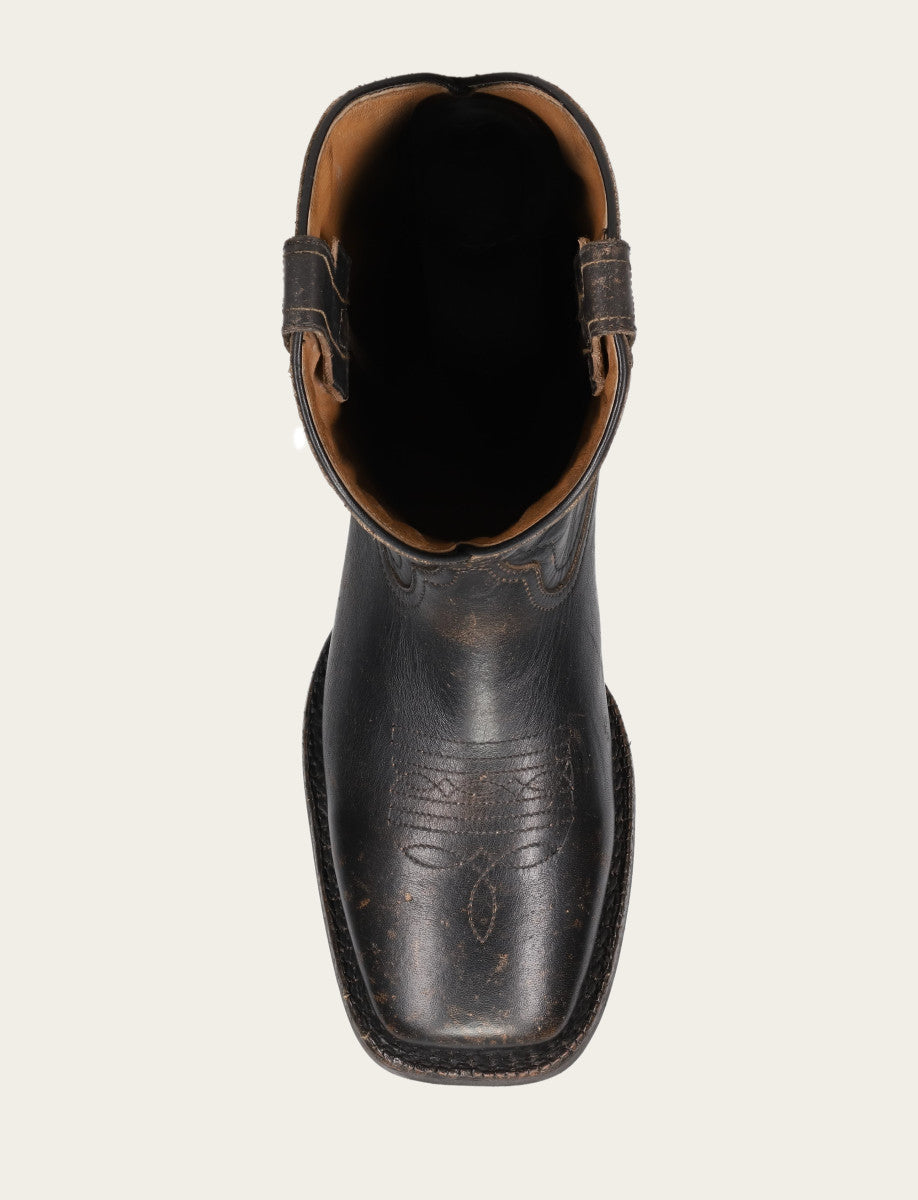 Frye Men's Black Hauser Logo Stitch Boots / Black