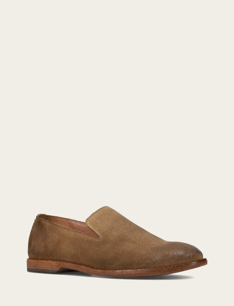 Frye Men's Ash Waxed Suede Chris Venetian Loafers / Ash Waxed Suede
