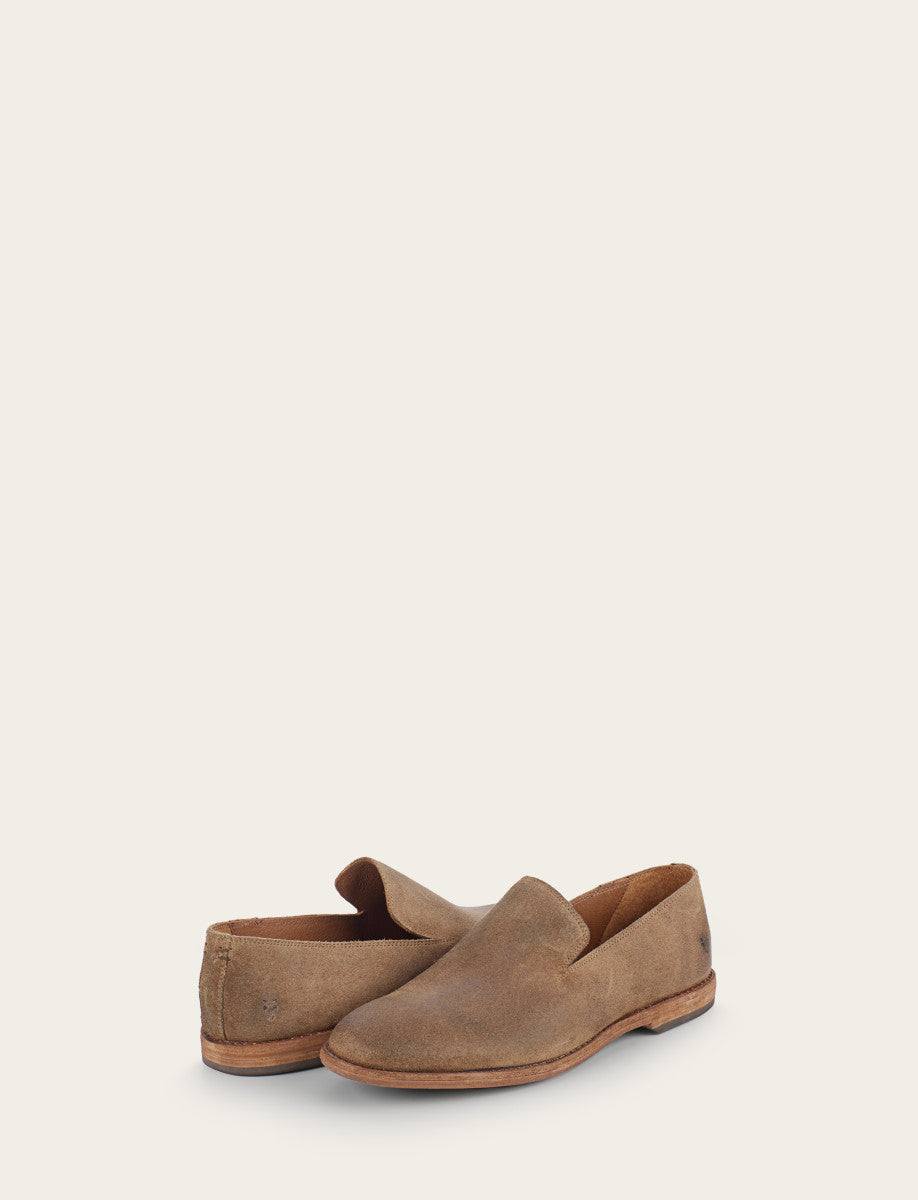Frye Men's Ash Waxed Suede Chris Venetian Loafers / Ash Waxed Suede