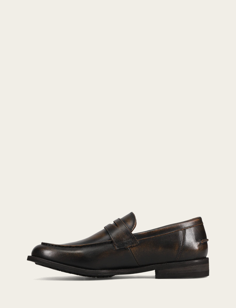Frye Men's Brown Brush Off Tyler Flex Penny Loafer / Brown Brush Off