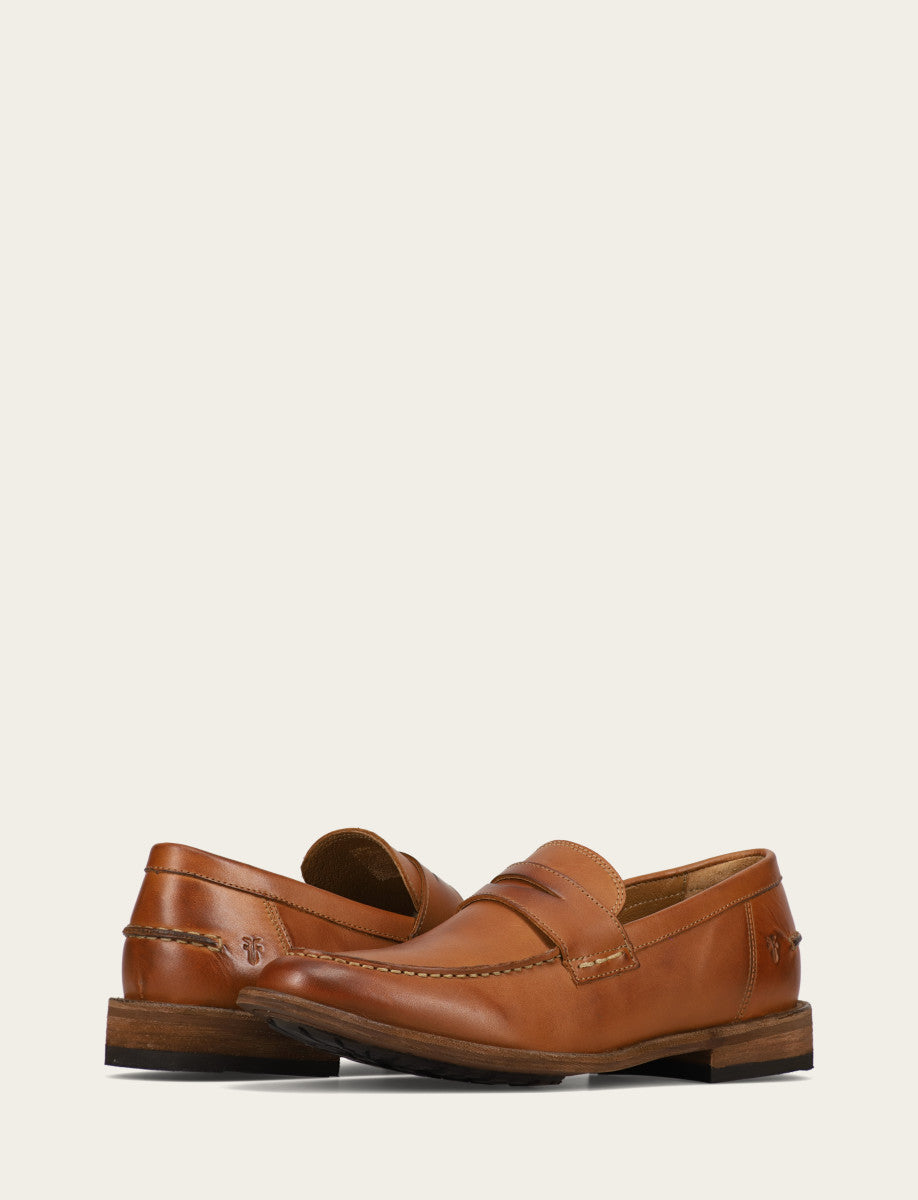Frye Men's Caramel Tyler Flex Penny Loafers / Caramel