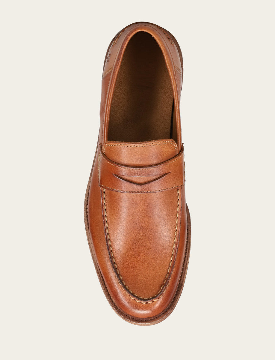 Frye Men's Caramel Tyler Flex Penny Loafers / Caramel