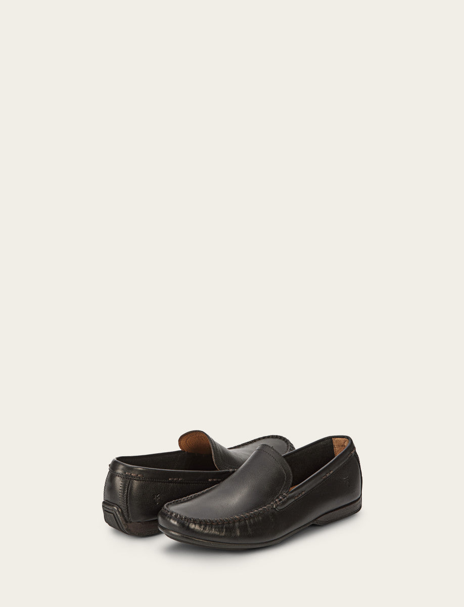Frye Men's Black Lewis Venetian Loafers / Black