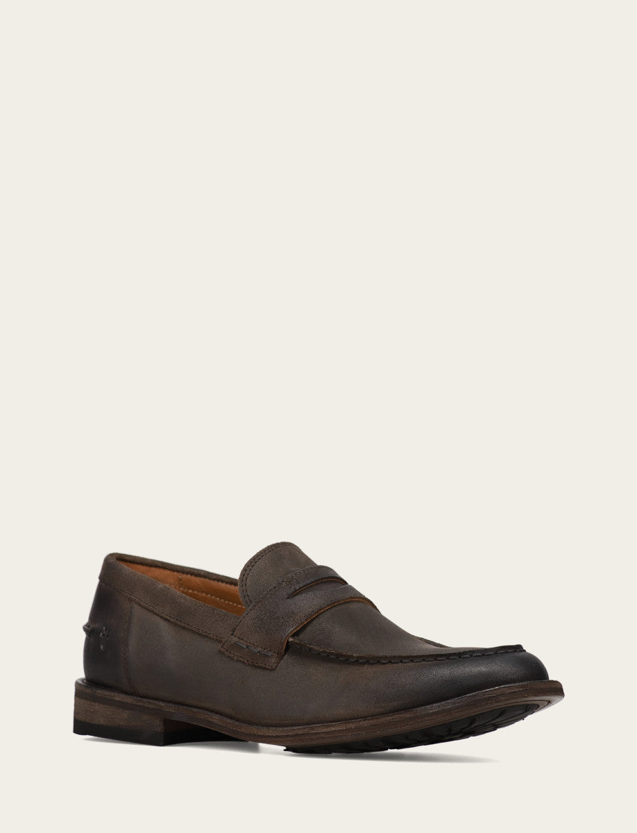Frye Men's Chocolate Tyler Flex Penny Loafers / Chocolate