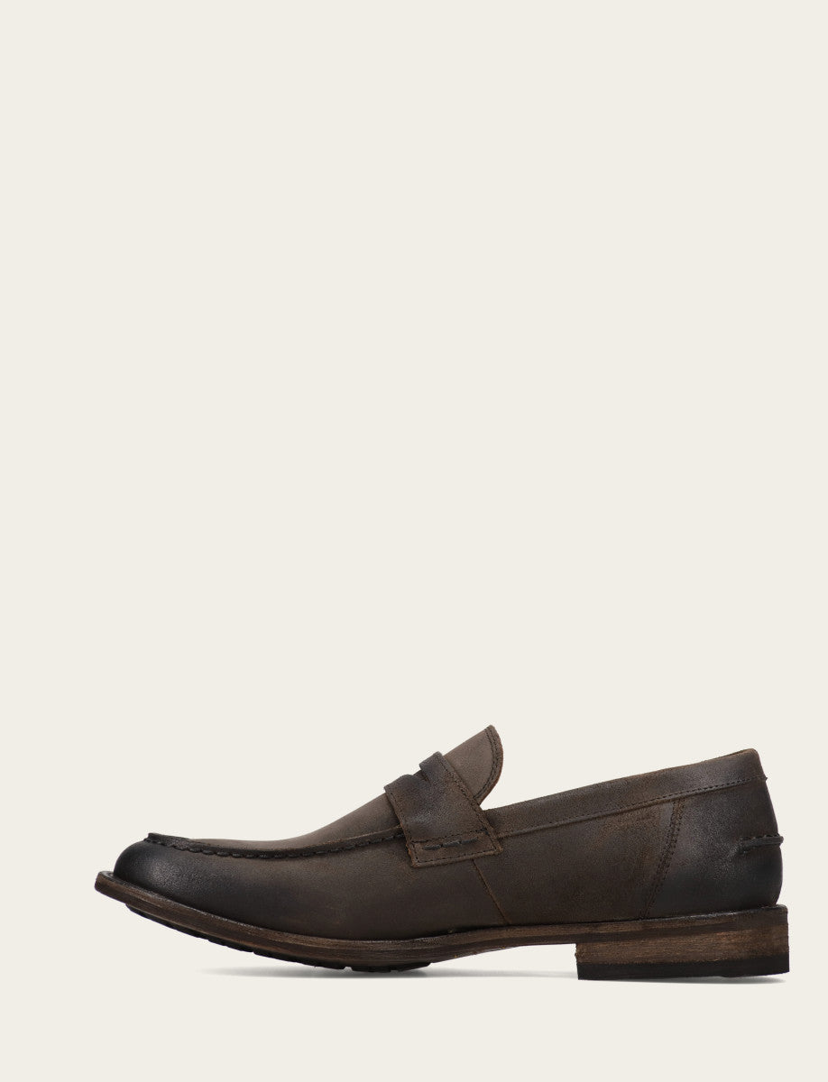 Frye Men's Chocolate Tyler Flex Penny Loafers / Chocolate