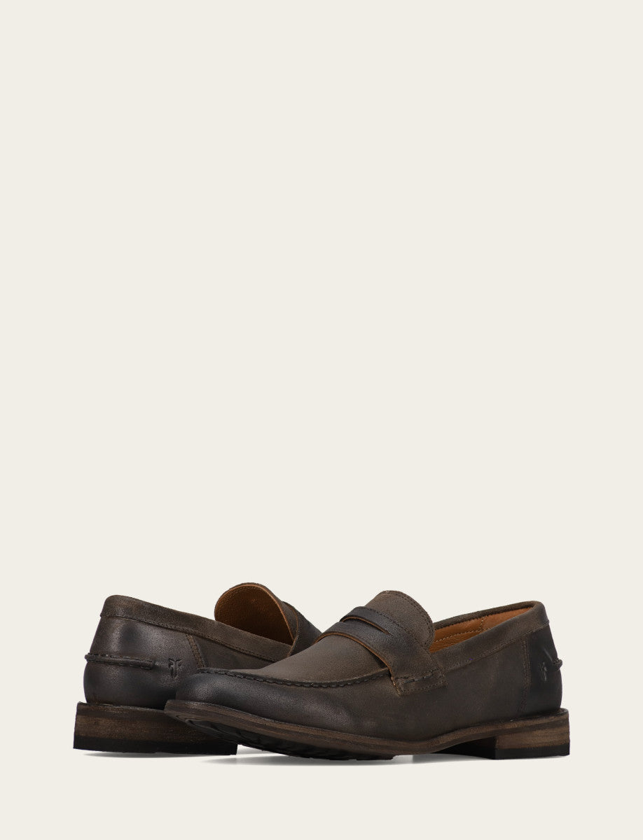 Frye Men's Chocolate Tyler Flex Penny Loafers / Chocolate