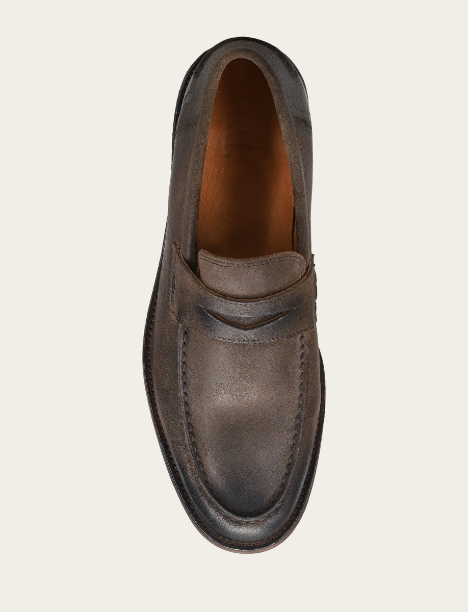 Frye Men's Chocolate Tyler Flex Penny Loafers / Chocolate