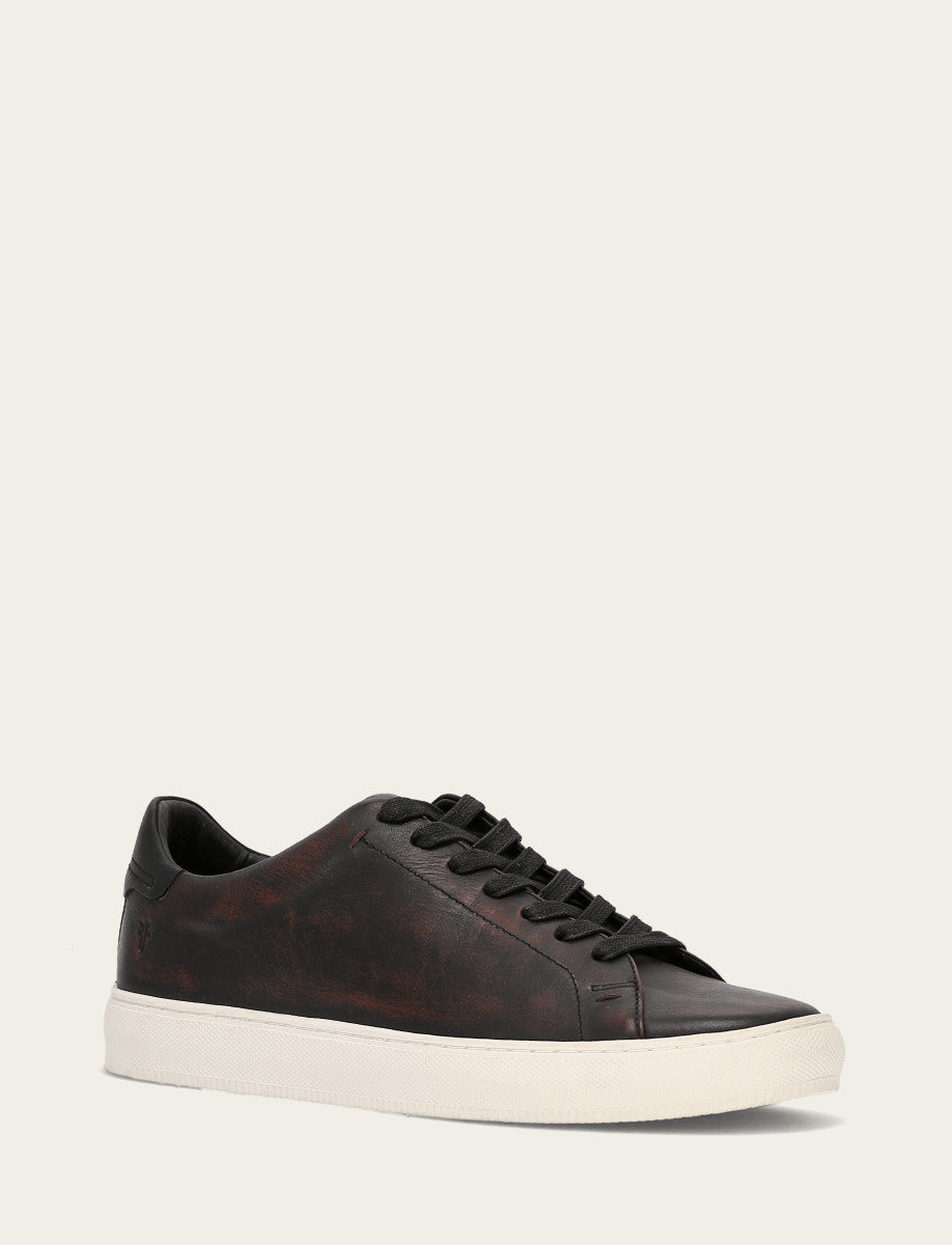 Frye Men's Antiqued Black Astor Low Lace Slip On Sneakers / Antiqued Black