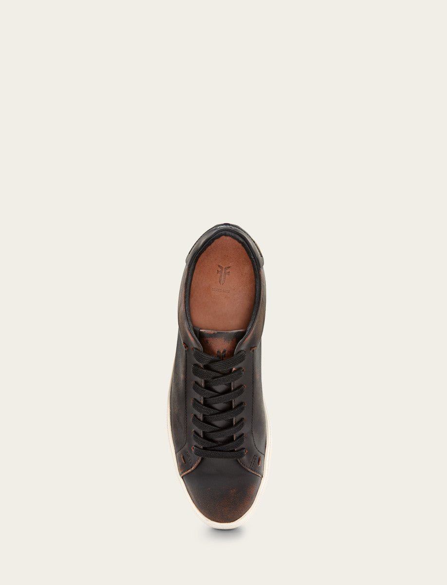 Frye Men's Antiqued Black Astor Low Lace Slip On Sneakers / Antiqued Black