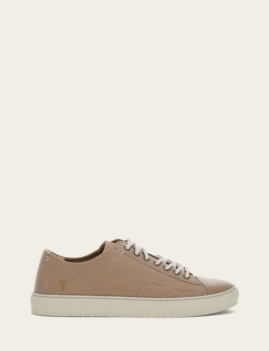 Frye Men's Khaki Astor Cap Toe Low Lace Sneakers / Khaki