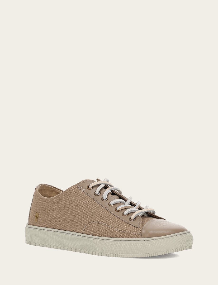 Frye Men's Khaki Astor Cap Toe Low Lace Sneakers / Khaki