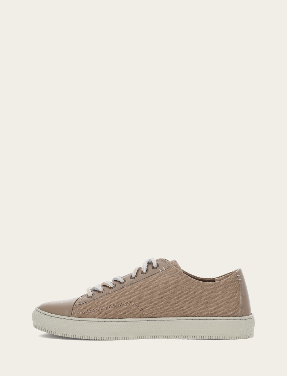 Frye Men's Khaki Astor Cap Toe Low Lace Sneakers / Khaki