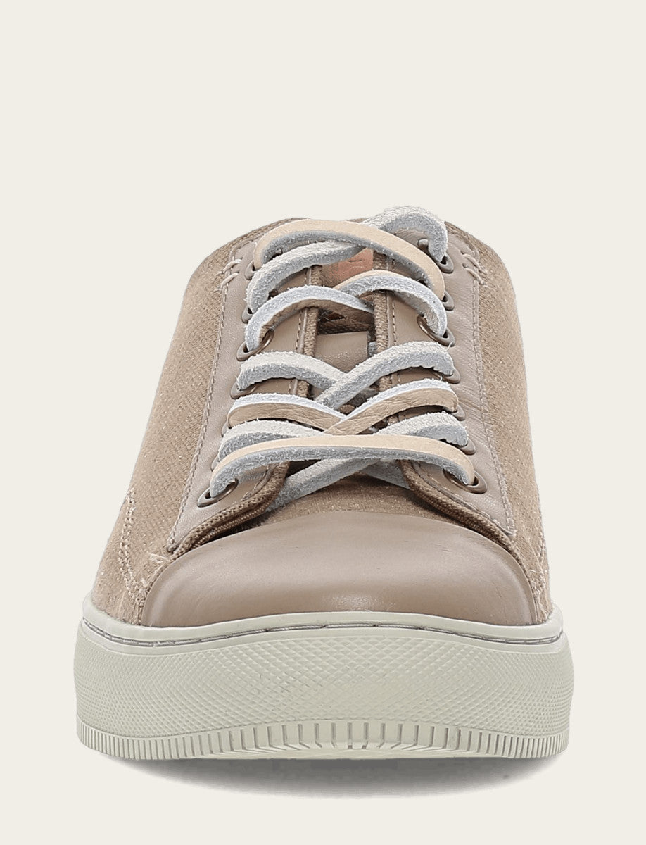 Frye Men's Khaki Astor Cap Toe Low Lace Sneakers / Khaki