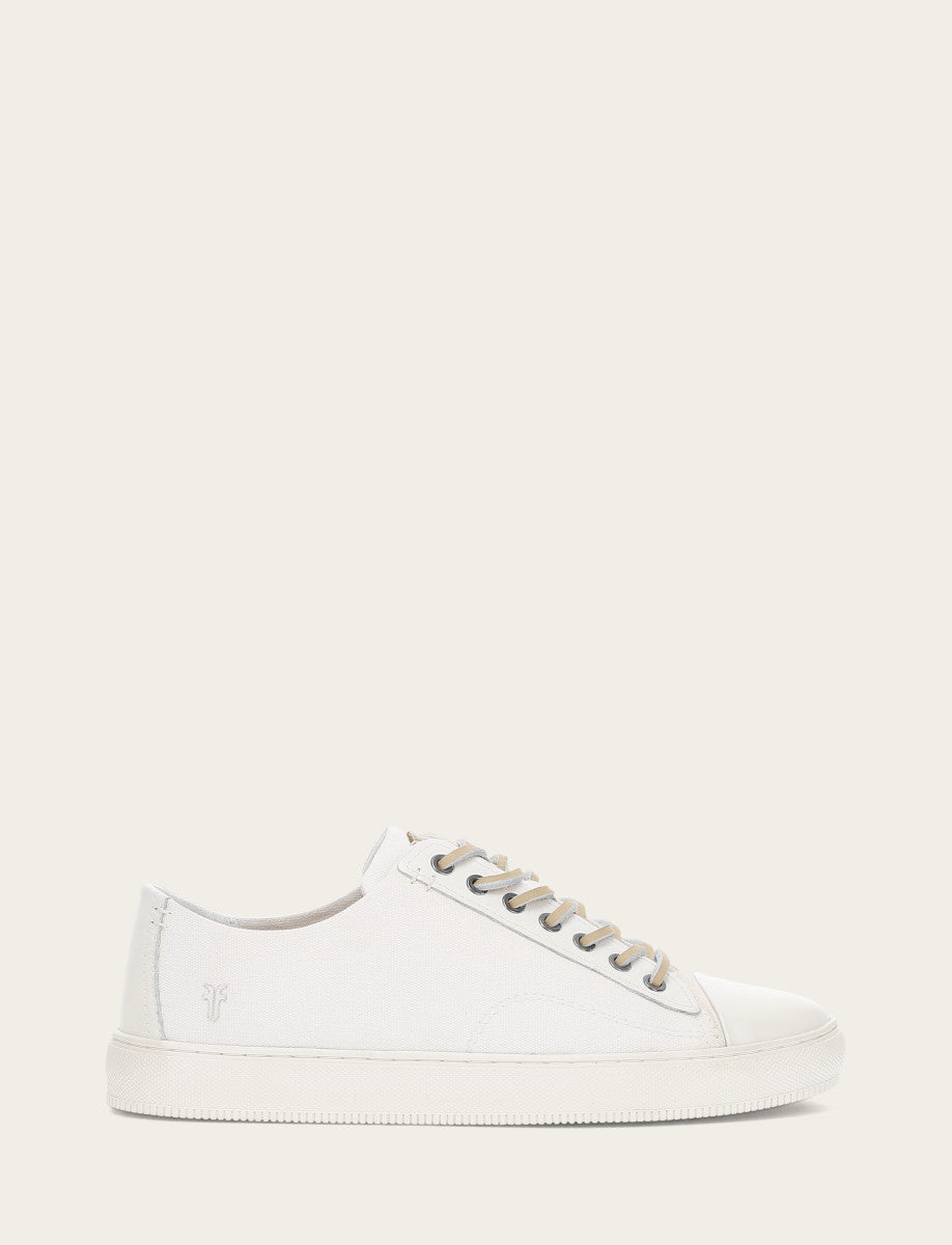 Frye Men's White Astor Cap Toe Low Lace Sneakers / White