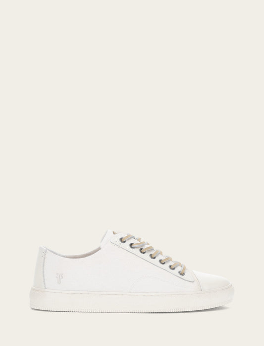 Frye Men's White Astor Cap Toe Low Lace Sneakers / White