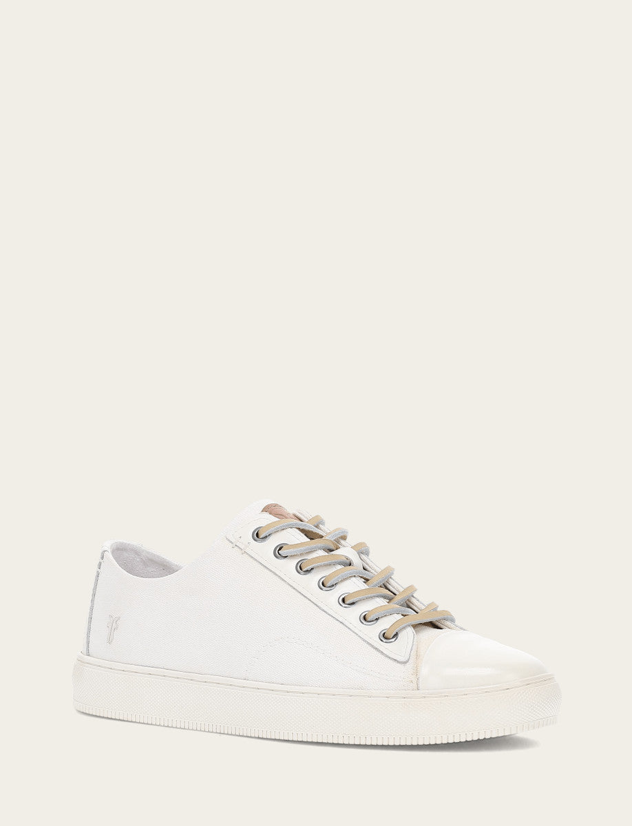 Frye Men's White Astor Cap Toe Low Lace Sneakers / White