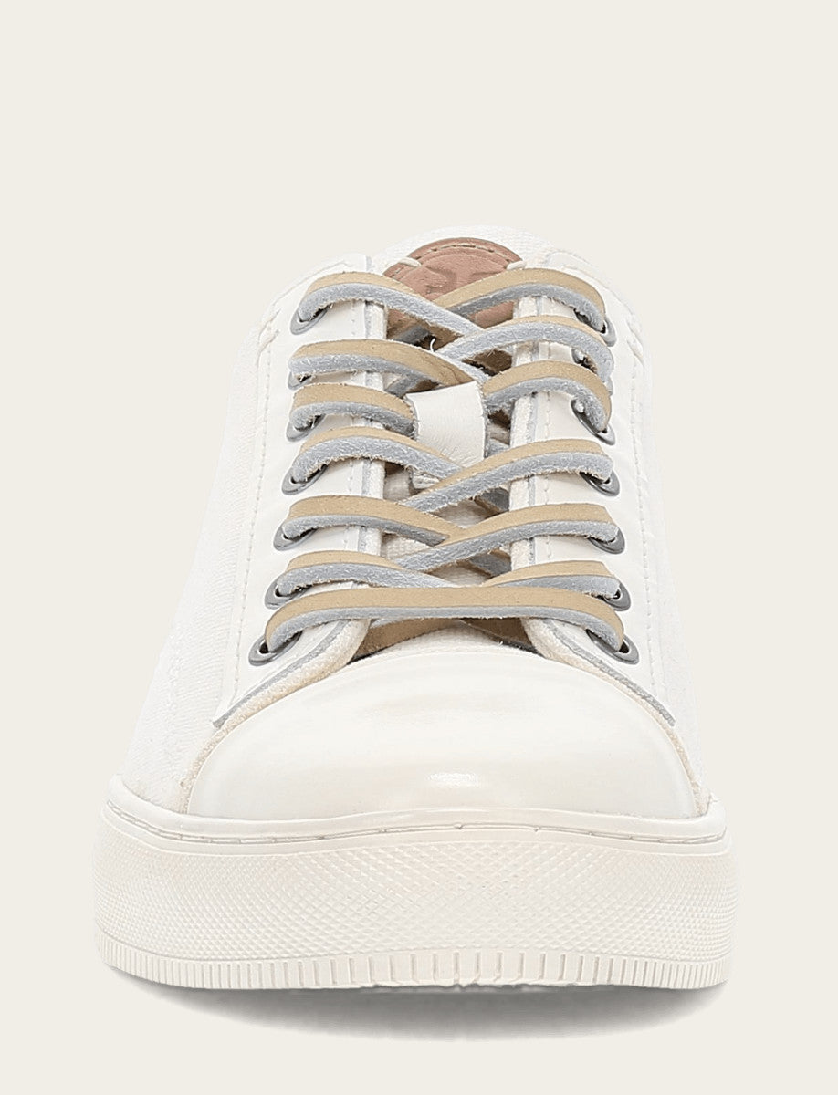 Frye Men's White Astor Cap Toe Low Lace Sneakers / White